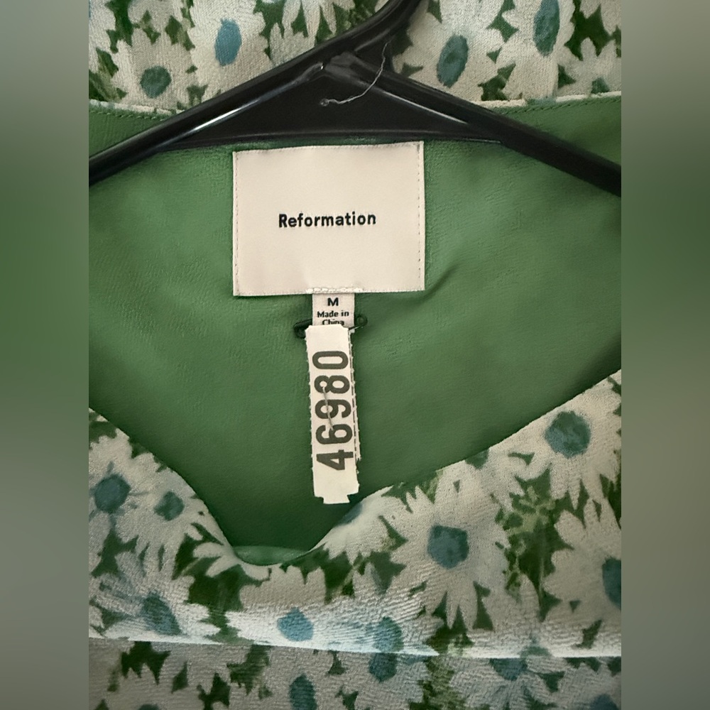 Reformation Dale Dress Green - Size M - Picture 5 of 5
